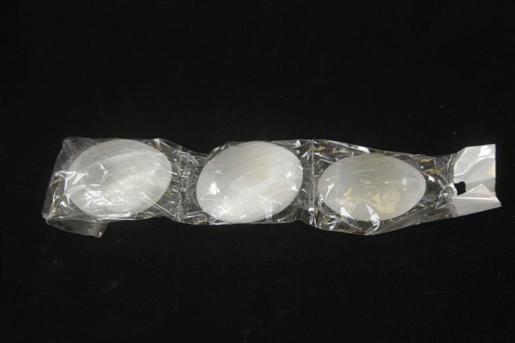 3 Pack Selenite Worry Pocket Stones