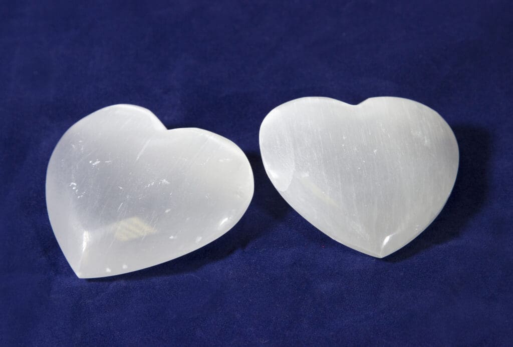 Selenite Puff Heart