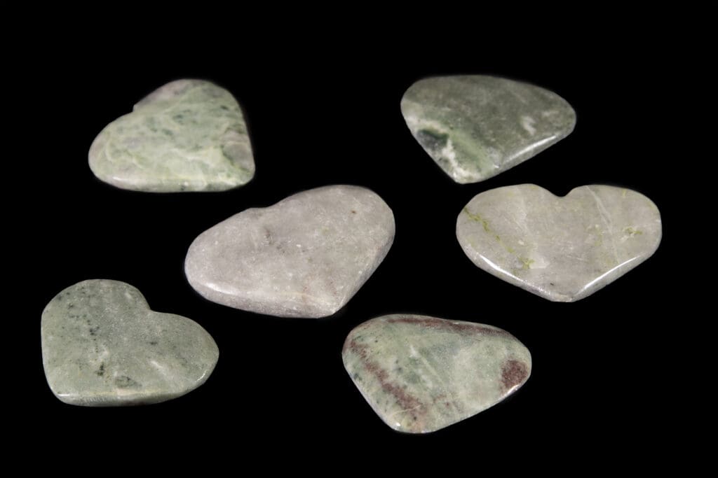Green Onyx Hearts