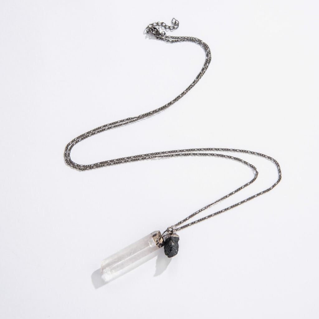 Quartz & Black Tourmaline Necklace