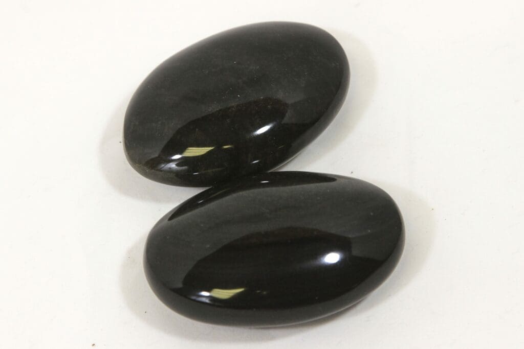 Black Obsidian Palm Stone, with Gold Sheen