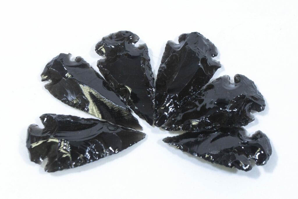 Black Obsidian Arrowheads 2" 5 Pack