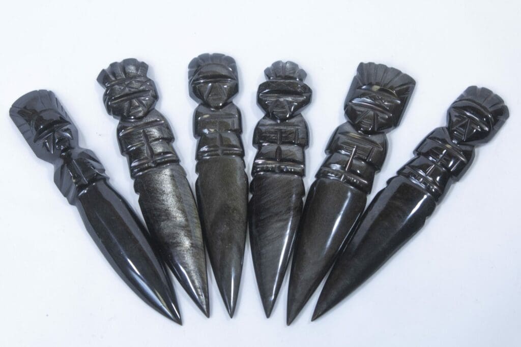 Black Gold Obsidian Letter Opener