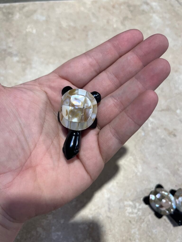 Assorted Inlaid Obsidian Turtle (One Turtle)