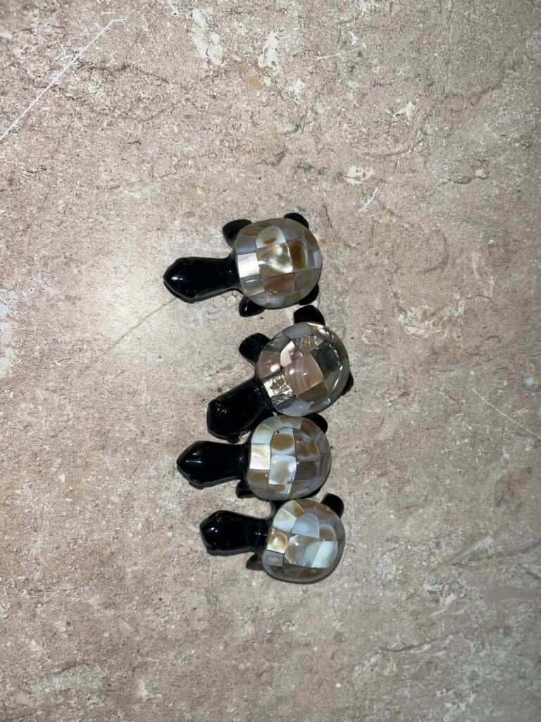 Assorted Inlaid Obsidian Turtle (One Turtle)