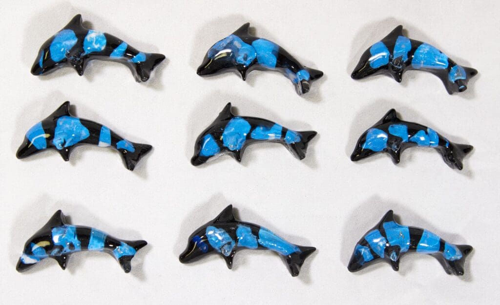 Baby Teal Semi Precious Dolphin