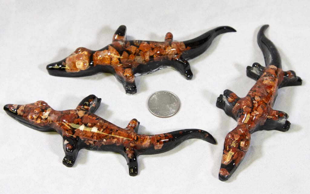 Red Semi Precious Alligator