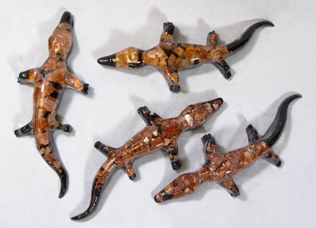 Red Semi Precious Alligator
