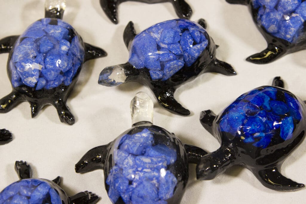 Acrylic Blue Turtle Mineral Figurines