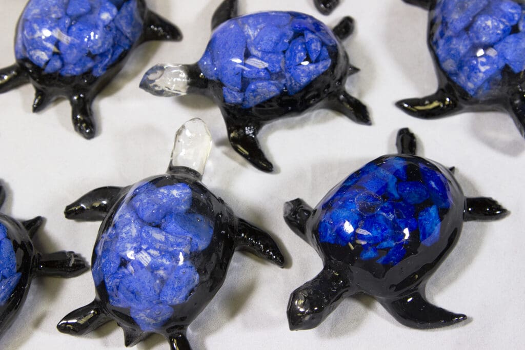 Acrylic Blue Turtle Mineral Figurines