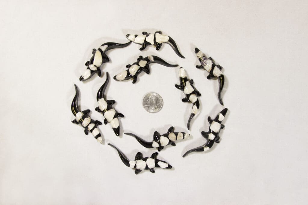 Small White Semi Precious Alligator