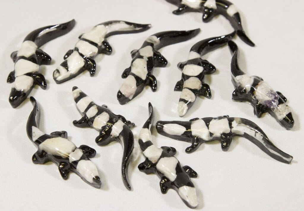 Small White Semi Precious Alligator