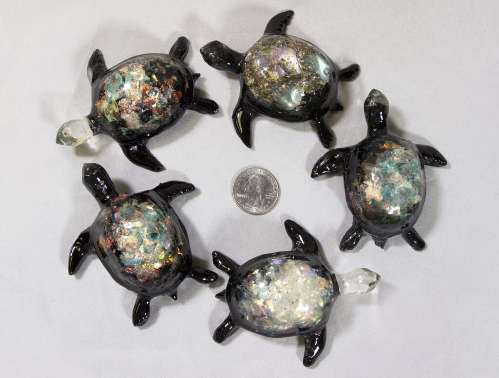 Large Rainbow Turtle - Semi Precious Mineral Figurine (One Turtle)