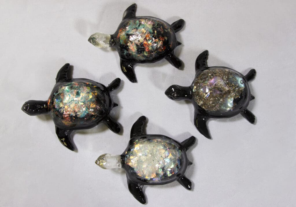 Large Rainbow Turtle - Semi Precious Mineral Figurine (One Turtle)
