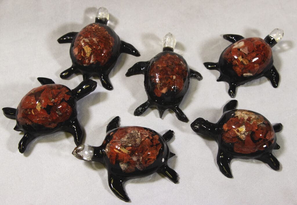 Large Red Semi Precious Turtle