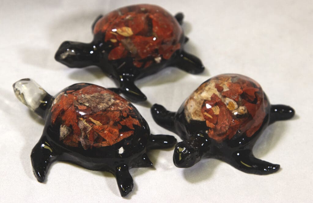 Large Red Semi Precious Turtle