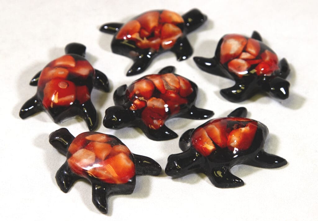 Small Red Semi Precious Turtle