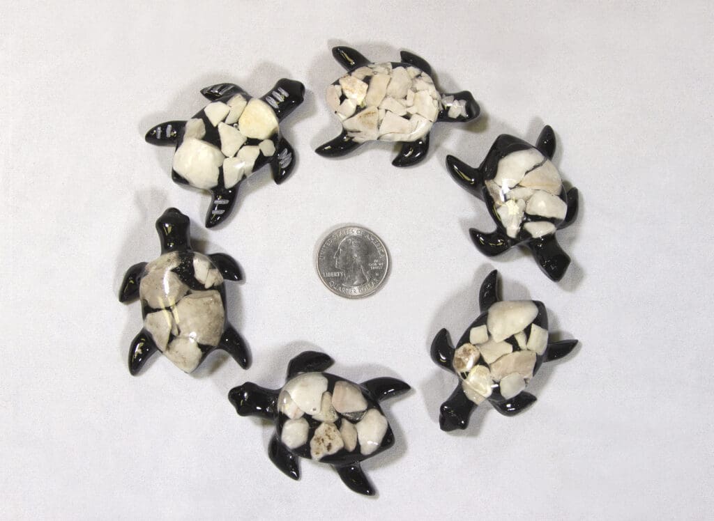 Small White Semi Precious Turtle