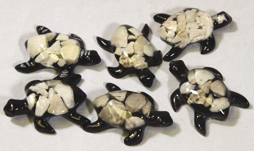 Small White Semi Precious Turtle