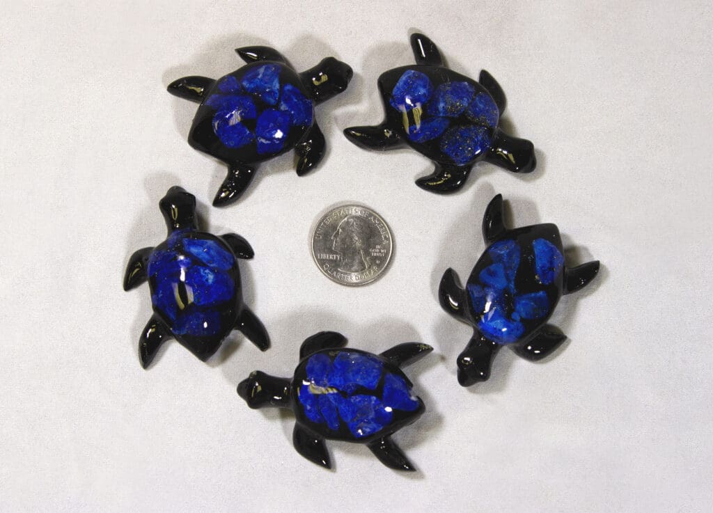 Small Blue Semi Precious Turtle