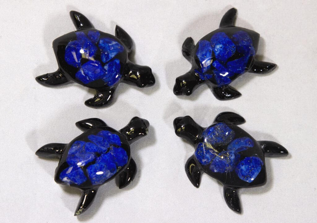 Small Blue Semi Precious Turtle