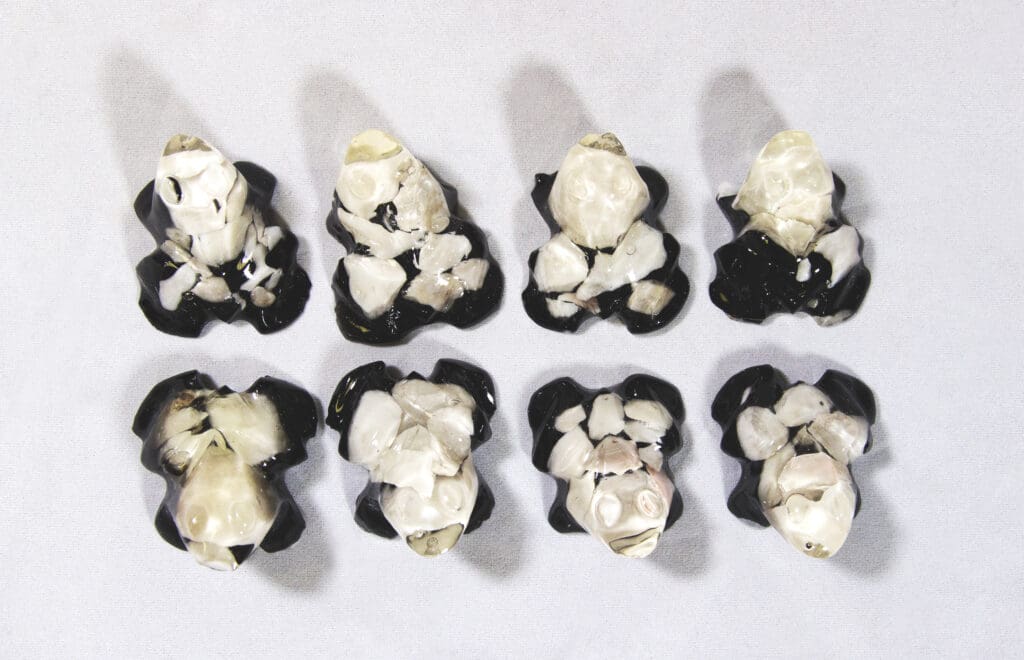 Small White Semi Precious Frog