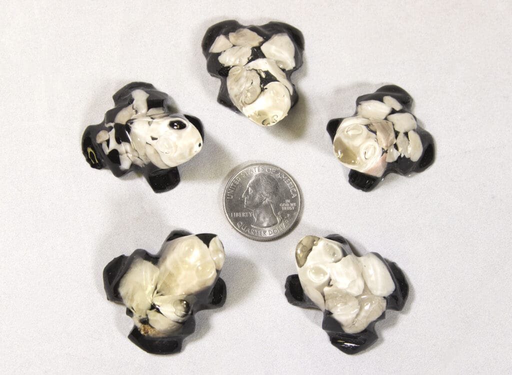 Small White Semi Precious Frog