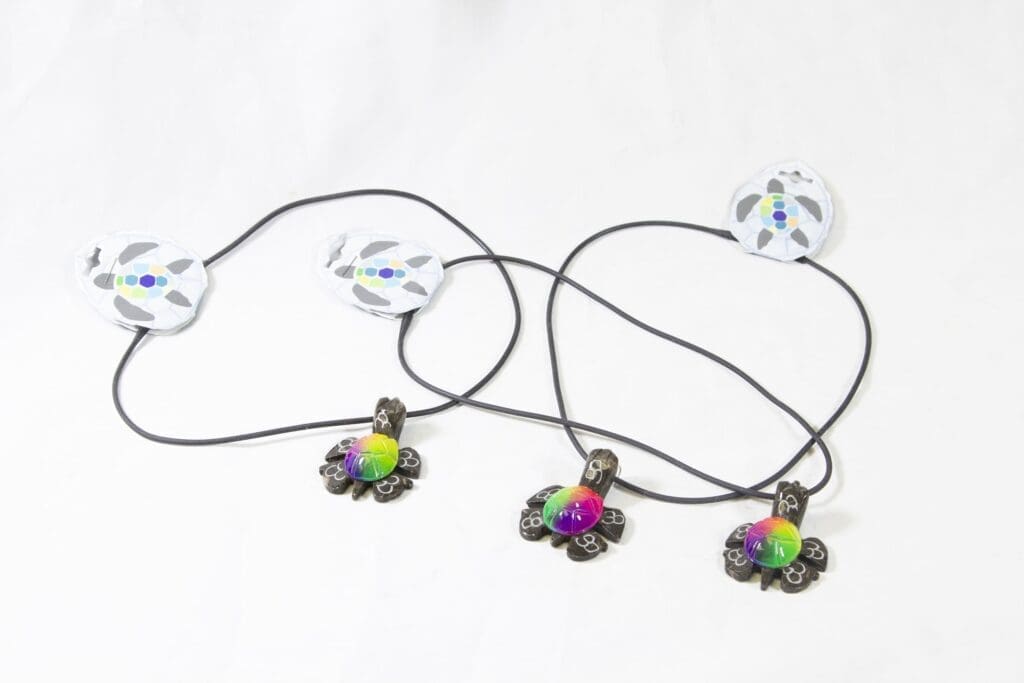 Marble Turtle Multicolor Necklace 2" (One Necklace)