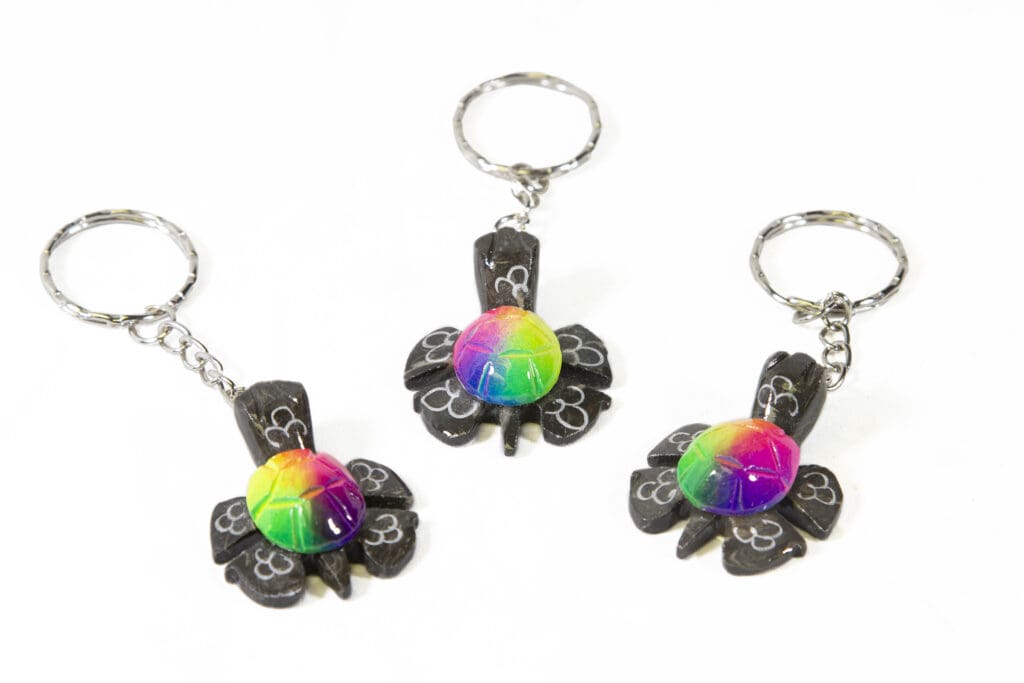 Marble Turtle Multicolor Keychain