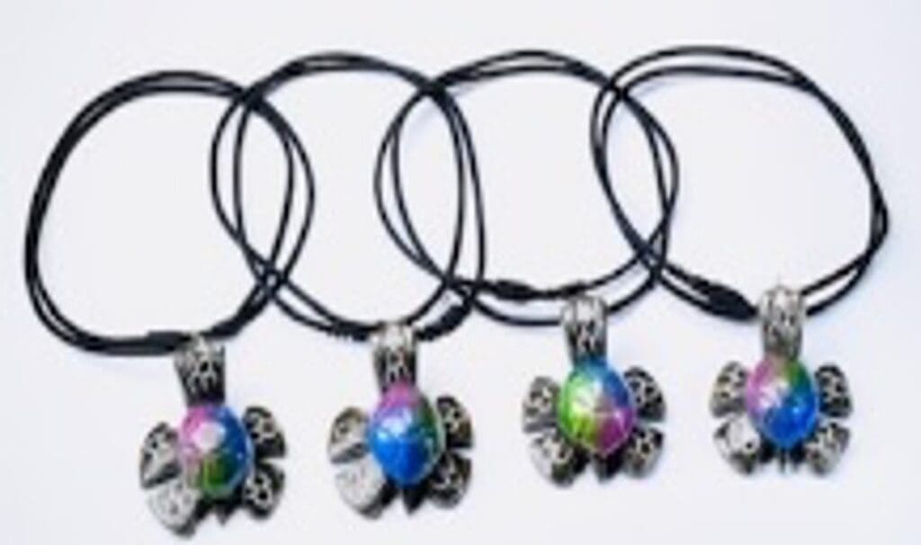 Marble Turtle Multicolor Necklace 2" (One Necklace)