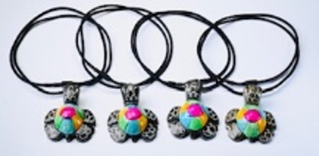 Tic Tac Multicolor Marble Necklace 2"