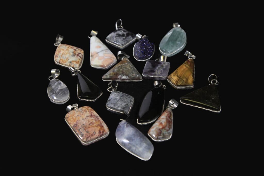 Gemstone and Fossil Pendants