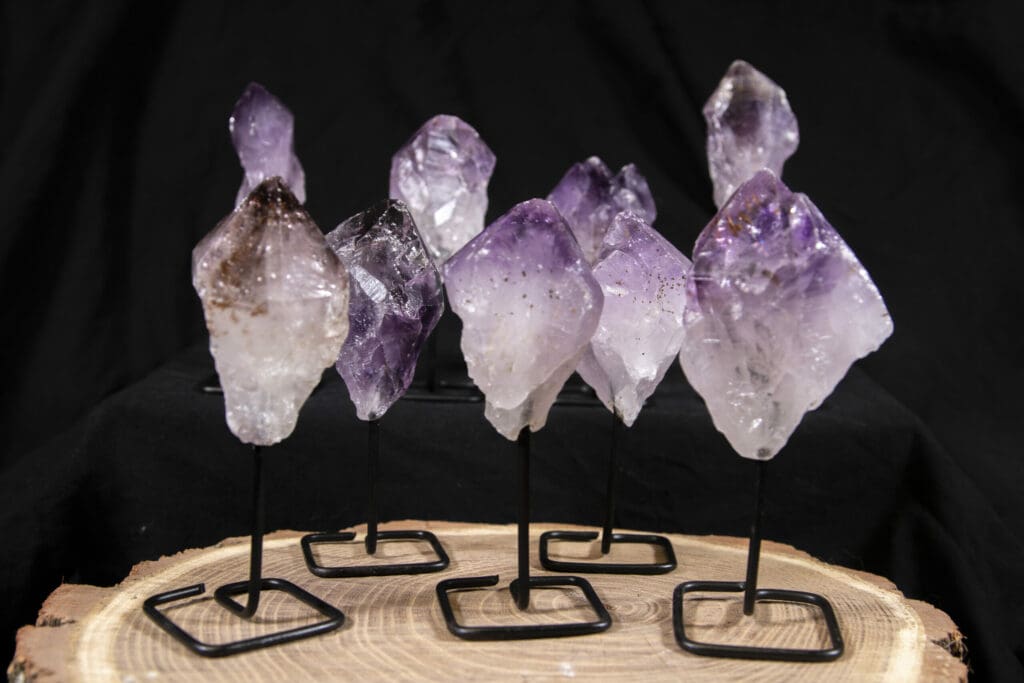 Amethyst Points on a Stand (One Piece)