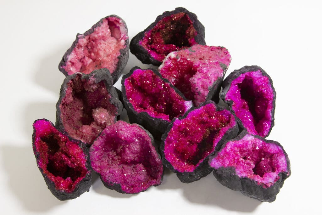 Large Dyed Pink Geode Halves