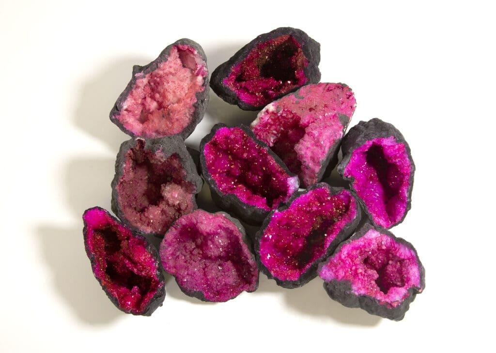 Large Dyed Pink Geode Halves